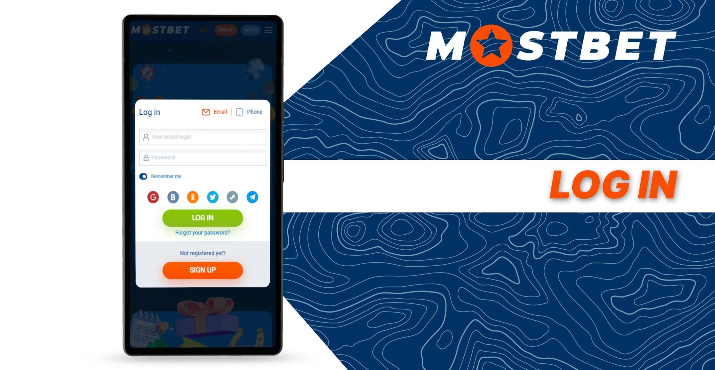 Login and registration technologies in the Mostbet mobile application
